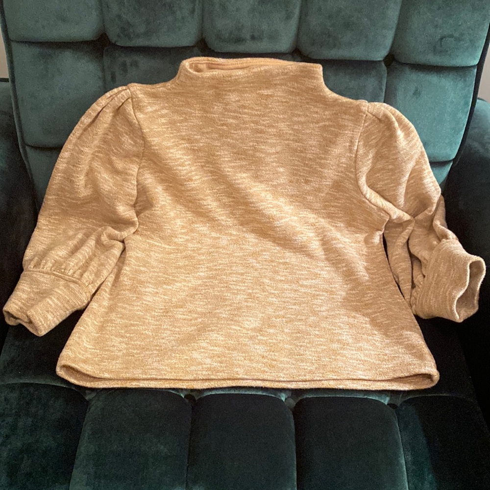 Madewell Gathered Sleeve Mock Neck Top